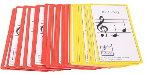 ciciglow Tarjetas Flash Musicales de 50 PCS, Tarjetas Flash Laminadas de Doble Cara, Tarjetas Flash de Piano de Doble Cara Codificadas por Colores para Principiantes, Profesionales