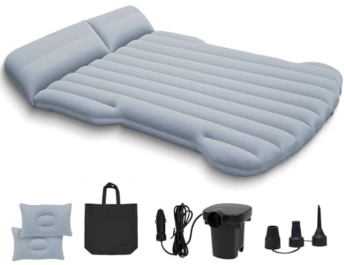 Canareen Materasso ad aria per Tesla Model Y, SUV, 190 x 130 x 15 cm, gonfiabile, materiale floccante, 4 camere d'aria, grigio, campeggio, letto da viaggio