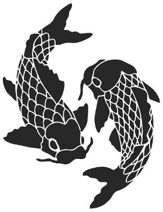 CARP PLAYING Airbrush, Wall Art , Paint Stencil, Genuine Mylar Re-Useable 125 micron