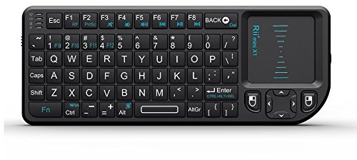 Rii 2.4G Mini Wireless Keyboard with Touchpad Mouse,Lightweight Portable Controller with USB Receiver Remote Control for Windows/ Mac/ Android/ PC/Tablets/ TV/Xbox/ PS3. X1-Black .