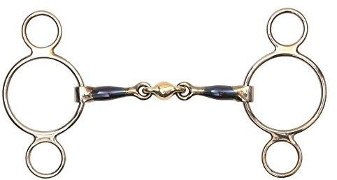 Shires Blue Sweet Iron Two Ring Gag With Lozenge: 5
