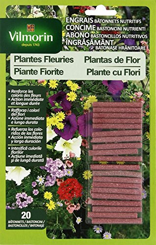 Vilmorin 6420890 Engrais Bâtonnets Nutritifs Plantes Fleuries Géraniums Blister de 20 4 LG