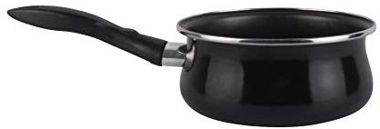 MAGEFESA 01102715 Cazo de Acero esmaltado, Antiadherente bicapa Reforzado, Apta para Todo Tipo de cocinas incluida inducción, Negro, 16 cm