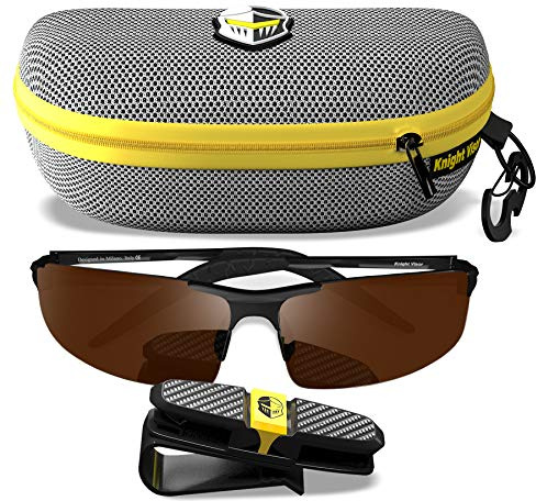 BLUPOND Gafas de conducción de día/noche para hombres y mujeres, visión amarilla HD para máxima claridad, visera de caballero