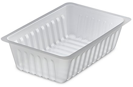 GUILLIN - CAISSIPACK B750T CARTON DE 1250 Barquette Charcutiere 750cc, Plastique, Transparent, 17,6 x 11,6 x 4,9 cm
