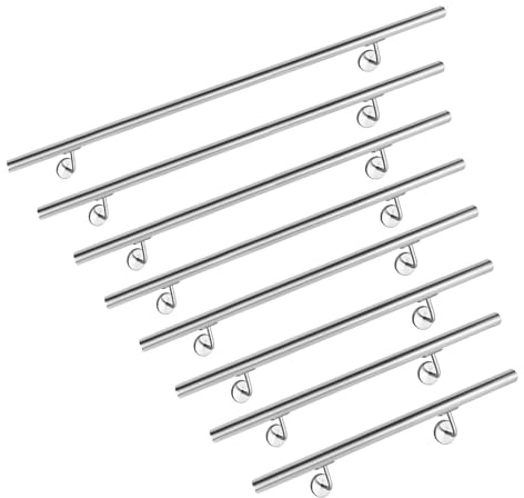 AUFUN Handlauf Geländer Edelstahl Treppengeländer mit Metalldübeln Wandhandlauf Wandhalter für handlauf edelstahl aussen, Balkon, Brüstung (120cm, Edelstahl aussehen)