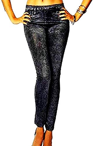 Leggins legins leggins femme jeune fille effet jean simple pantacollant taille unique ajusté élastique noir treggings jeggings geggings minimaliste urbain stretch