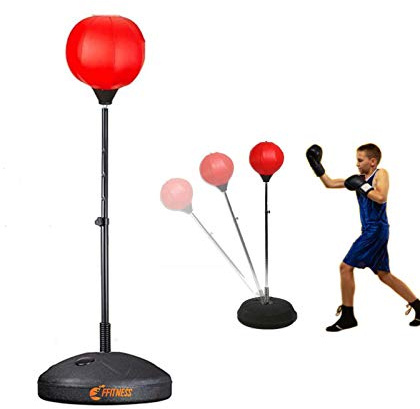 FFitness PUNCHING BALL BAMBINI ADOLESCENTI CON BASE RIEMPIBILE E ASTA REGOLABILE | SACCO BOXE PUGILATO ALLENAMENTO