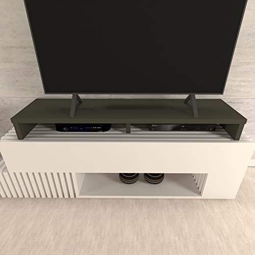 Henor Elevador Doble TV de Madera 140 x 35 x 15 cm Grafito Mate. Soporta +100 Kg.