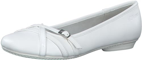 s.Oliver Damen Ballerinas mit Riemchen Elegant, Weiß (White), 38 EU