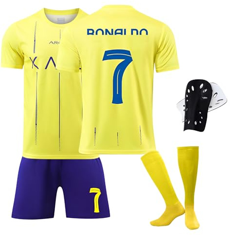 Sternstunde Ensemble Foot Enfant, No.7 Home Soccer Jersey, Maillot De Foot Enfant, Football Jersey Set EntraîNement T-Shirt Short Et Chaussettes - 22