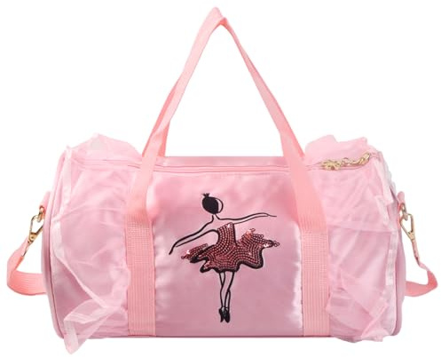 Pinsheng Borsa da Ballo per Ragazze, Borsa da Ballo per Danza Rosa Classica Ballet Borse a Tracolla Regolabile Borsa Palestra Sport per Ballerina Bambini e Ragazza