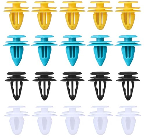 SYEYCW 60 Pezzi Clips Plastica per Auto, Fermagli per Fissaggio Automatico, Quattro Dimensioni da 8 mm a 10 mm, per Bagagliaio, Porta Interna, Pannello, Adatti Alla Maggior Parte dei Veicoli