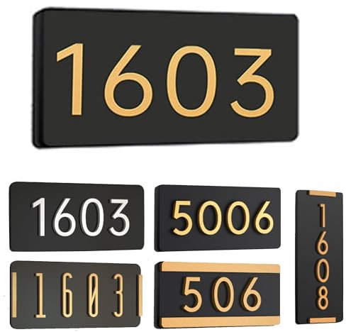 Números de casa personalizados para dirección exterior, letrero acrílico para buzón, números de casa adhesivos, placa de número de dirección horizontal o vertical, regalo para nuevo hogar