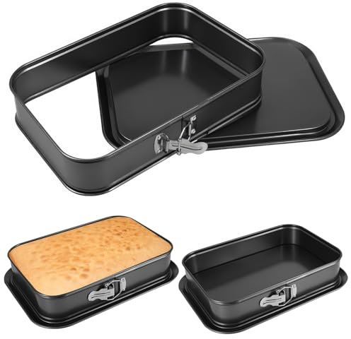 COZHYESS 39 cm Springform Loaf Tin, Bread tin with Loose Base and PFOA Non Stick, Bread Tins for Baking, Robust 1 mm Carbon Steel, 15 Inch Large Square Pan for Oven Safe, Home and Kitchen