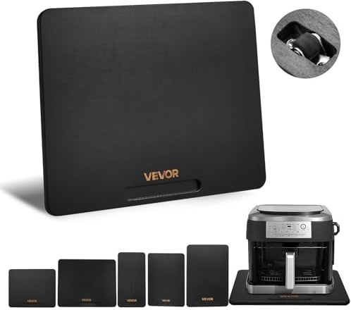 VEVOR Appliance Slider, Medium 13 x 16-inch, Rolling Sliding Tray with Silent Rubber Wheels & Hollow Handle, Easy to Clean, Appliance Rolling Tray for Coffee Maker, Kitchen Countertop, Black