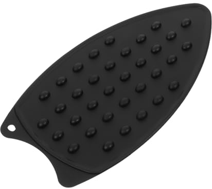 GALPADA Alfombrilla de Silicona Resistente al Calor para Planchar Antideslizante con Base Texturizada Soporte Multifuncional para Tabla de Planchar y Reposaplancha Diseño Negro Fácil de