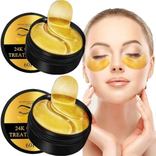 60 Piezas Parches para Ojos con Colágeno, Reduce Ojeras, Bolsas y Hinchazón,Mascarilla Hidratante Antiedad, Suaviza Líneas Finas, Cuidado del Contorno de Ojos para Mujer y Hombre