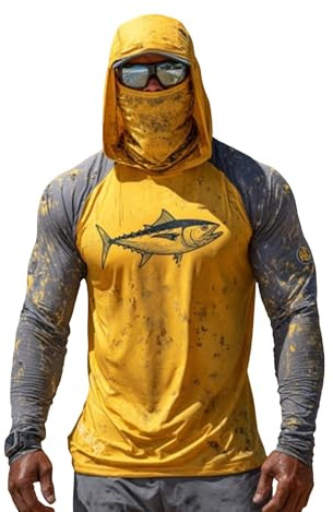 Camisetas de pesca para hombres con bandera de EE. UU., estampado de peces, sudaderas con capucha UPF 50+ de secado rápido, protección solar, elásticas, ligeras, transpirables, para correr, senderismo