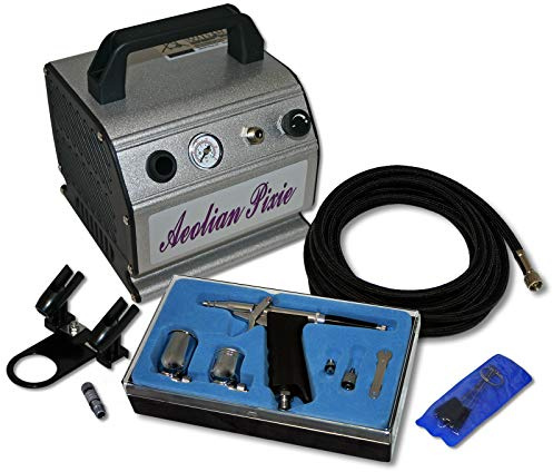 Set de aerografía para principiantes con compresor AS176, tanque de 0,3 L y 1 aerógrafo accesorios