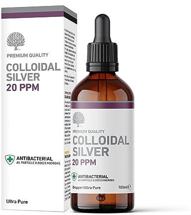 Nature's Greatest Secret Premium Quality Antibacterial 20ppm Colloidal Silver Dropper Bottle 100ml