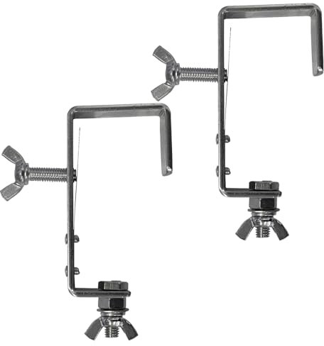 2x QTX Light Black G Clamp Mounting Hook DJ Disco Lighting