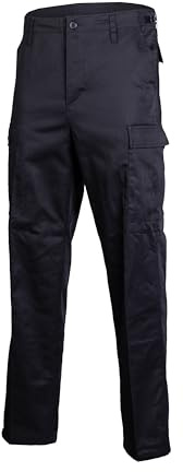 Mil-Tec US Ranger Hose Typ BDU • Herren Cargohose mit 6 geräumigen Taschen • Taktische Hose mit verstellbarem Kordelzug & Gürtelschlaufen • Feldhose für Outdoor, Arbeit & Freizeit • Schwarz, M