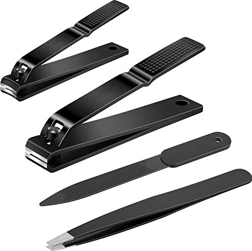Bestope Extra Wide Jaws Nagelknipser Set, hochwertiger Edelstahl, ultra scharf, mit Nagelfeile und Pinzette für Fingernägel und Nagelschere Fußnägel