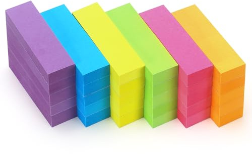 30 Pads 0.6x2 Inch Sticky Notes Flags Tabs Page Markers 6 Bright Color Sticky Index Tabs Page Flags 80 Sheet/Pad