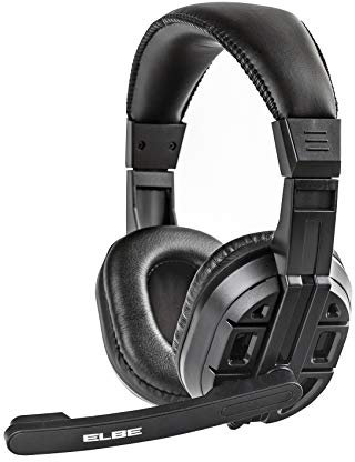 ELBE AU-630-GPC - Auriculares con Micrófono Gaming Consola y PC, Ajustable, Micro Omni-Direccional, Cable 1.8 m, Color Negro
