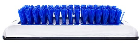 United Pacific 90054 Stainless Shoe/Boot Scraper w/Nylon Brush, 430 Stainless Steel Housing – Blue Brush – ONE Unit