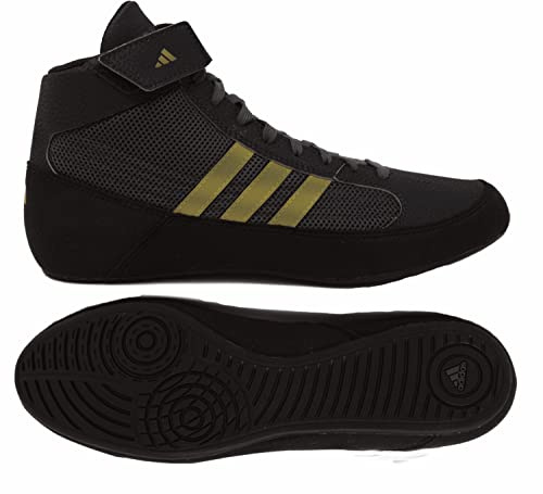 adidas Mens HVC, Black/Charcoal/Metallic Gold, 11