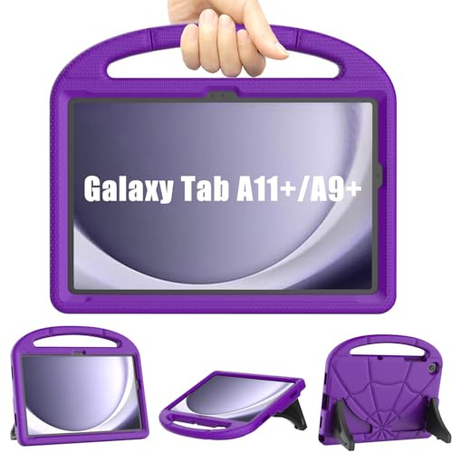 Kids Case for Samsung Galaxy Tab A9 Plus 11 inch 2023/Tab A11 Plus 11inch 2025, Mansiruyi Shockproof Samsung A9+ Plus/A11+ Plus Tablet Case with Handle Stand for Samsung Galaxy A9 Plus/A11Plus -Purple