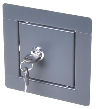 Aqbau® Sportello di ispezione per costruzione a secco 25x25 cm Antracite, porta di ispezione con serratura, porta di revisione, porta di manutenzione, sportello di servizio, sportello di manutenzione