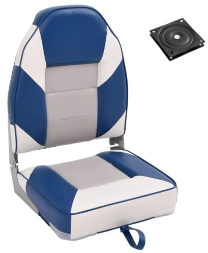 vidaXL Set de Asientos Plegables para Barco 2 uds con Respaldo Alto, Silla de Barco, Asiento de Barco de capitán, Silla de Barco Plegable