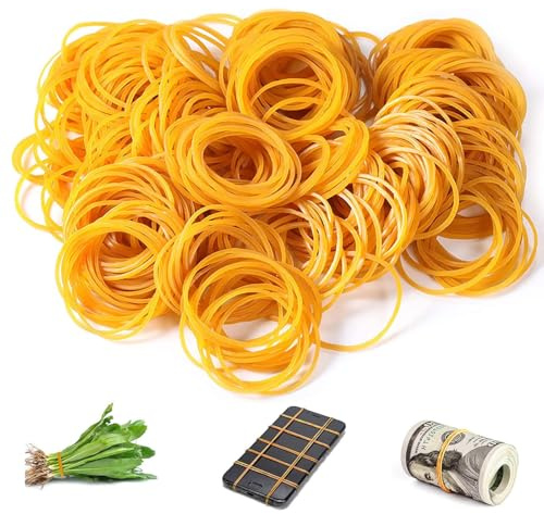 2000pcs Small Rubber Bands - Strong Elastic Bands - Yellow Heavy Duty Stretchable Natural Rubber Band,Elastic Band Set for School Hair Home Pens Office Supplies Industrial DIY Bill Bank Paper (38mm)