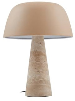 Lindby Tischlampe Magritt (Modern) in Creme aus Stein (1 flammig, E27) - Tischleuchte Schreibtischlampe Nachttischlampe Wohnzimmerleuchte