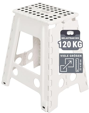 ZOLLNER Klapphocker 100% Kunststoff, 29x22x45 cm, weiß/schwarz