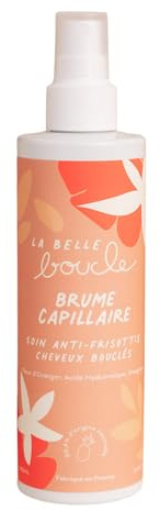 La Belle Boucle - Brume Capillaire Cheveux Bouclés, Frisés & Crépus - Spray Hydratant Anti-Frisottis 250ml - Sans Rinçage - Fleur d'Oranger & Acide Hyaluronique - Vegan, France