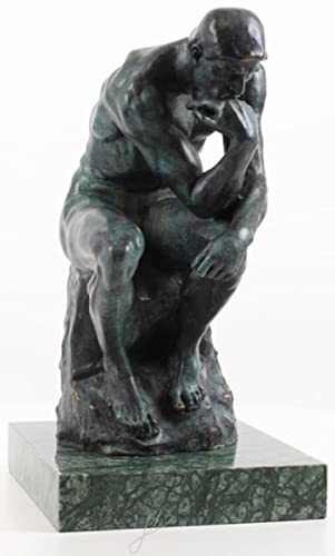 Art déco bronsfigur The Thinker Grå 20,3 x 28 x H. 37,3 cm - Bronsskulptur - Dekorationsfigur