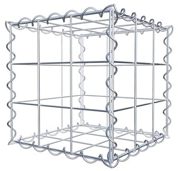 GABIONA Cesta de piedra rectangular de 10 x 10 cm, profundidad de 30 cm, cierre de espiral, galvanizada (30 x 30 x 30 cm)
