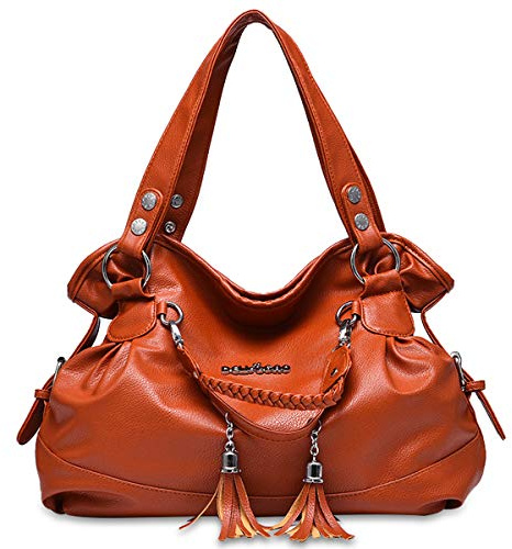 Nicole&Doris Handtasche Damen Hobo Tasche Schultertasche Damen Große Umhängetasche Frauen Henkeltasche für Mädchen Gelbliches Braun