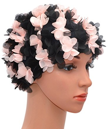 Bonnet de bain en dentelle pour femme - Style rétro, vintage - Pétales de fleur - Medifier