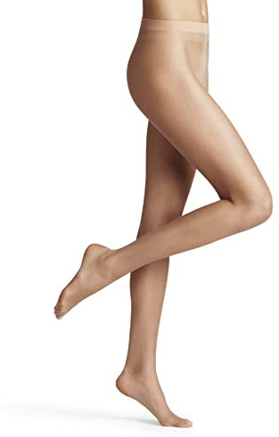 FALKE Damen Strumpfhose Natural Glow 6 DEN W Ti ultra-transparent einfarbig 1 Stück, Hautfarben Natural 4037, M-L