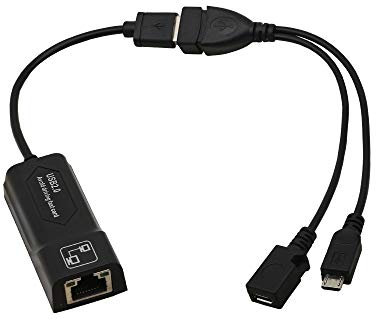 PNGKNYOCN Adaptateur Ethernet 100 Mbps Adaptateur réseau Ethernet USB avec Alimentation USB et câble OTG pour clés de Streaming (2nd GEN)
