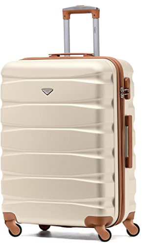 Flight Knight ABS 3 Tailles Valise Legere Compatible avec Air France, Hop! easyJet, Ryanair Et Bien d'autres! Bagage a Main Et Bagage en Soute Grande avec 4 Roues (M)