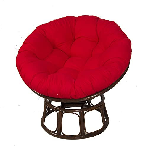 Morbuy Papasansessel Kissen Sitzauflage, Rundes Dicke Stuhlkissen Bequem & Weich Sitzkissen Hängesessel für Indoor Outdoor Garten Stuhlauflage (110x110CM,groß Rot)