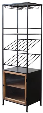 milani home scaffale per Bottiglie e calici di Design Moderno Industrial cm 51,50 x 41 x 165,50 h