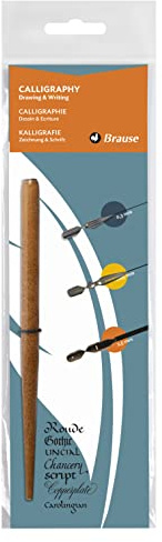 Clairefontaine 16004B - Pochette porte-plume + 3 plumes assorties (65B/76B/Bandzug 2,5mm)