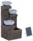 hillvert HT-SF-110 Solar Gartenbrunnen 3 Schalen auf Mauerensemble LED-Beleuchtung Lithium-Akku 5 m Kabel Polyresin Wasserspiel Solar Solarbrunnen Garten